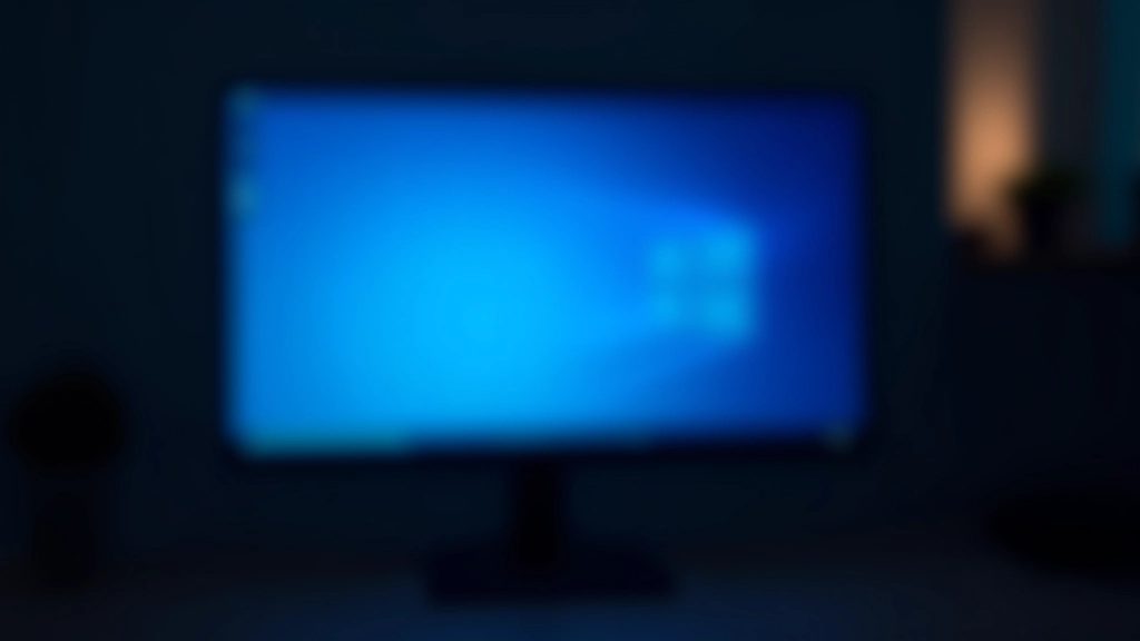 Pantalla de computadora mostrando error de pantalla azul en monitor moderno
